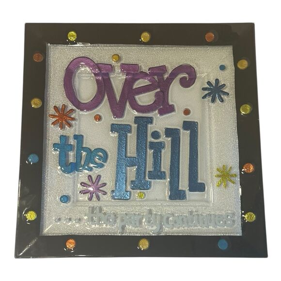 Pfaltzgraff Over The Hill Glass Platter 15” Vintage Y2K Party Decor Large Dish - Picture 1 of 10